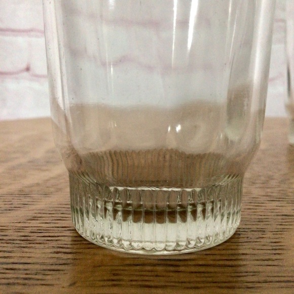Vintage Clear Glass Ribbed Juice Glasses - Set of 2 - Picture 2 of 5